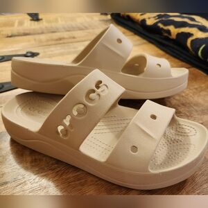 Crocs Baya Platform Sandal - Ladies Size 8 - Tan - Like New!